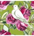 watercolor seamless pattern with white doves vector image