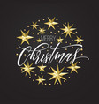 merry christmas golden decoration hand drawn vector image