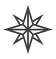 wind rose line icon navigation and travel vector image