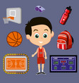 basketball signs set vector image vector image