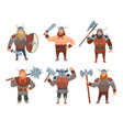 cartoon vikings set vector image