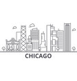 chicago architecture line skyline vector image