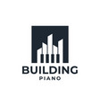 creative building piano logo silhouette vector image vector image
