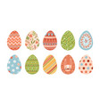 bundle of decorated easter eggs isolated on white vector image vector image