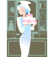 cook girl vector image vector image