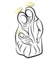 nativity family silhouette vector image vector image