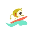 surfer monster on the beach vector image
