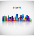 miami skyline silhouette in colorful geometric vector image