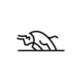 charging bull el toro logo icon line outline vector image