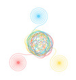 complicated chaotic clew made three thin vector image vector image