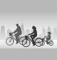 family riding bicycles vector image vector image