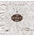 set of vintage sketch elements vector image vector image