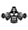 a gorilla bodybuilder with dumbbells vector image