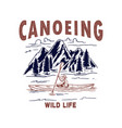 canoeing wild mountains landscape river vector image vector image