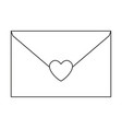 line art black and white love letter vector image