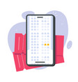 airplane plane seats map choose online via mobile vector image vector image