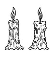 halloween candle design element for poster card vector image