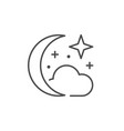 night sky line outline icon vector image