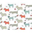 seamless pattern with dog animals dachshund vector image vector image