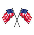 crossed american flags design element for poster vector image vector image