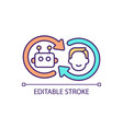 human and robot interaction rgb color icon vector image