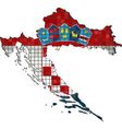 croatia map with flag inside vector image