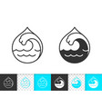 wave water simple aqua drop black line icon vector image