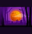 purple cartoon background of a cemetery vector image vector image