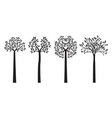 set black trees vector image vector image