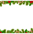 border fir tree branches background vector image