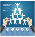hand holding a paper cut people team vector image vector image