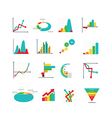 set of business marketing dot bar pie charts vector image