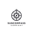 sun compass and magnifying glass logo icon vector image