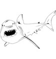 attacking great white shark with a snarling mouth vector image vector image