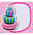 card with birthday cake vector image vector image