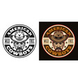 cowboys vintage round emblem label badge vector image vector image