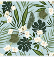 leaves twigs and flowers artistic seamless pattern vector image