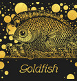 banner with a gold fish vector image