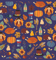 thanksgiving dinner seamless pattern vector image vector image
