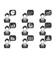 businessman with statistics symbol in speech vector image vector image