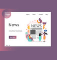 news website landing page design template vector image