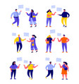 set of flat people talking to each other vector image
