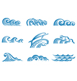 set of waves vector image