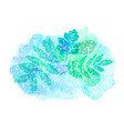 watercolor background with green leaves vector image