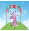 couple married islam woman girl wearing veil vector image vector image