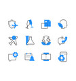 ecology and communication color line icons set vector image vector image