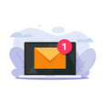 email new mail in laptop screen message icon vector image