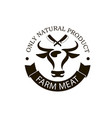 farm animal cow label vector image