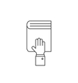 hand on the book line icon vector image