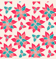 christmas pattern with red flowers vector image vector image